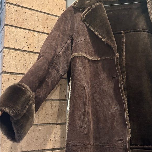 VTG Newport News Suede and faux fur coat - S, brown - Picture 3 of 6